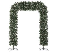 HOMCOM 8.2 ft Snow Frosted Christmas Tree Arch, Doorway Decor with 1800 Tips