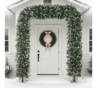 HOMCOM 8.2 ft Snow Frosted Christmas Tree Arch, Doorway Decor with 2100 Tips, Green
