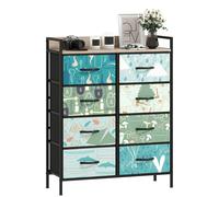 HOMCOM 8-Drawer Chest of Drawers - Fabric Dresser with Open Shelf - White | TJ Hughes