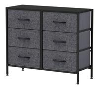 HOMCOM Fabric Chest of Drawers, Industrial Bedroom Dresser with 8 Fabric Drawers, Steel Frame and Wooden Top for Nursery, Living Room, Hallway, Black