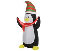 Homcom 8 Foot LED Polyester Outdoor Christmas Inflatable Penguin