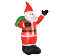 Homcom 8 Foot LED Polyester Santa Claus Christmas Inflatable