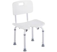 HOMCOM Adjustable Aluminum Bath Stool Spa Shower Chair in White HOMCOM White