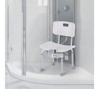 HOMCOM 8-Level Height Adjustable Bath Stool Spa Shower Chair Aluminum w/ Non-Slip Feet - Handle for the Pregnant - Old - Injured | TJ Hughes
