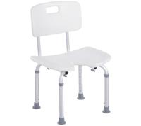 HOMCOM 8-Level Height Adjustable Bath Stool Spa Shower Chair Non-Slip Feet | Aluminum, Handle, for Pregnant, Old, Injured