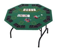 HOMCOM 8 Player Folding Games Poker Table - Green, Green
