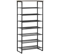 HomCom Free-Standing 8-Tier Shoe Storage Shelf for 21-24 Pairs, Entryway, Black