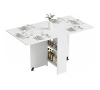 Homcom 80-140 Cm Folding Dining Table For 4-6 Drop Leaf Table White White