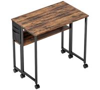 HOMCOM 80 cm Drop Leaf Writing Work Desk - Rustic Brown