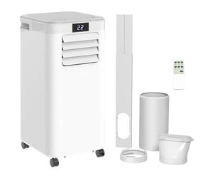 HOMCOM 8000 BTU Air Conditioning Unit, 4-in-1 Portable Air Conditioner, Dehumidifier, Cooling, Fan, Sleep Mode, with Remote Control, LED Display, 2 Speeds, 24H Timer, Window Venting Kit, 18m²