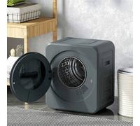 HOMCOM 4 kg Vented Tumble Dryer, 800W Compact Freestanding Front Tumble Dryer with Stainless Steel Tub and Customisable Timer, Wall-Mounted Portable Small Clothes Drying Machine, Grey