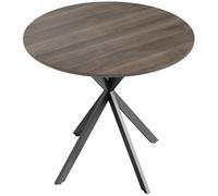 HOMCOM 80cm Industrial Round Dining Table - Brown