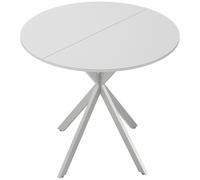HOMCOM 80cm Industrial Round Dining Table - White