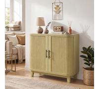 Homcom 80Cm Modern Sideboard With 2 Curved Doors And Adjustable Shelf, Oak