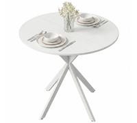 Homcom 80Cm Round Dining Table, Industrial Kitchen Table With Steel Legs