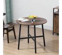 Homcom Dining Room Table For 4 People, Industrial Kitchen Table Steel Base In Brown Brown