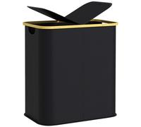 HOMCOM 80L Collapsible Laundry Hamper, Washing Basket for Bathroom, Black