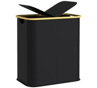 HOMCOM 80L Collapsible Laundry Hamper, Washing Basket for Bathroom - White - 54L x 34W x 58.5Hcm