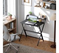 Homcom 81.5 Cm Folding Computer Desk For Small Spaces Bedroom, Black