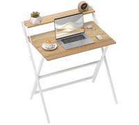 Homcom 81.5 Cm Folding Computer Desk For Small Spaces Bedroom Natural