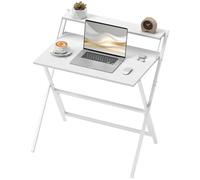 Homcom 81.5 Cm Folding Computer Desk For Small Spaces Bedroom, White White