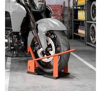 Homcom 816.5 Kg Motorcycle Wheel Chock, Motorcycle Front Wheel Chock Holder In Orange Orange