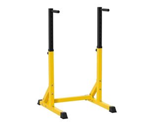 HOMCOM 83.5L x 71.5W x 126H cm Dip Station Pull Up Power Tower Home Gym | Chin Up Parallel Bars, Workout, Bicep Tricep Fitness Equipment, Height Adjustable