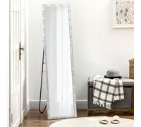 HOMCOM 831-617V00SR Full-Length Free-Standing Dressing Mirror, 147H x 40W x 35D cm, Shatterproof Silver Glass