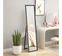 HOMCOM Floor Mirror Wall Mounted Leaning Standing Mirror 37 x 157cm Black - Black