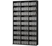 HOMCOM 835 CD/500 DVD Storage Unit with 27 Compartments, CD Tower, Black