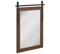 HOMCOM 86.5 x 61 cm Rectangle Mirror, Farmhouse Wall Mirror for Living Room, Bedroom, Hallway, Dark Brown