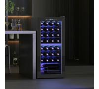 HOMCOM 86L Dual Zone Wine Cooler with Adjustable Temperature Control, Black