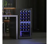 HOMCOM 86L Dual Zone Wine Cooler with Adjustable Temperature Control - Black - 43W x 45D x 95Hcm