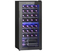 HOMCOM 86L Wine Cooler 32 Bottles 5-18° Freestanding Wine Fridge Black