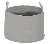 HOMCOM 88L Cotton Rope Laundry Basket With Handles For Pillows Clothes - Grey/Cream - Grey | TJ Hughes