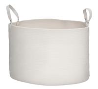 HOMCOM 88L Laundry Hamper, Cotton Rope Laundry Basket with Handles, Collapsible Washing Bin, 56 x 35.5cm, Cream White