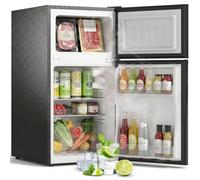 Homcom 88L Small Fridge Freezer With 5-Setting Thermostat, Inner Light In Black Black