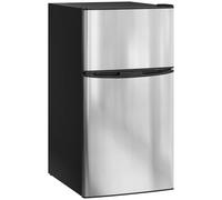 HOMCOM 88L Under Counter Fridge Freezer 5-Level Thermostat Black & Silver