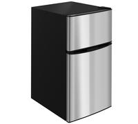 HOMCOM 88L Under Counter Fridge Freezer, Small Refrigerator with 5-Setting, 3 Star Freezer Rating, Black and Silver Tone