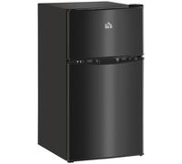 HOMCOM 88L Under Counter Fridge Freezer, Small Refrigerator with 5-Setting, 3 Star Freezer Rating, Black