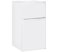 HOMCOM 88L Under Counter Fridge Freezer, Small Refrigerator with 5-Setting, 3 Star Freezer Rating, White