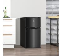 HOMCOM 88L Small Fridge Freezer with 5-Setting Thermostat, Inner Light, Black