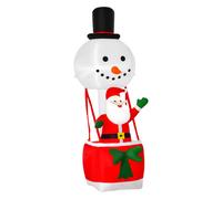 Homcom 8ft Christmas Inflatable Decoration with Santa Claus on Snowman Hot Air Balloon