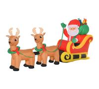 Christmas Inflatable Santa Claus on Sleigh LED Light Party Decoration, Yellow