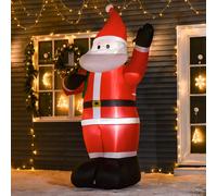 HOMCOM 8ft Lighted Christmas Inflatable Santa Claus Gift Bag Yard Decoration - 8ft