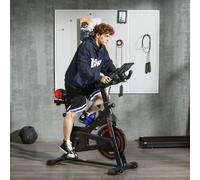 HOMCOM 8Kg Flywheel Exercise Bike With Adjustable Height, Resistance, Black, Black