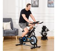 HOMCOM 8kg Flywheel Stationary Exercise Bike Indoor Cycling Cardio Bike in Black | Size: Standard HOMCOM Black Standard