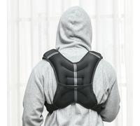 Homcom 8Kg Weighted Vest With Adjustable Straps, Pocket, Reflective Strips In Black Black