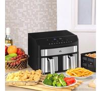 HOMCOM Oil Free Dual Air Fryer 10-in-1 8L w/ Sync Cook & Sync Finish Timer 2400W