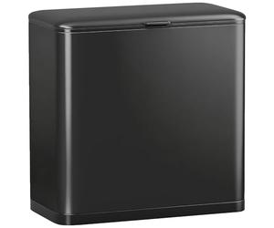 HOMCOM 8L Hanging Kitchen Bin, Stainless Steel Rubbish bin with Press-to-Open and Stay-Open Lid, Removable Inner Bucket for Kitchen Cabinet Door, Under Sink, Bedroom, Office, Black